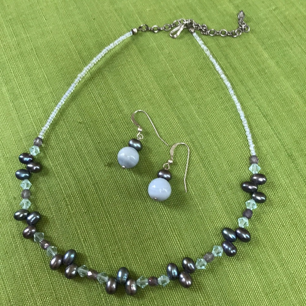 Matching necklace and earrings